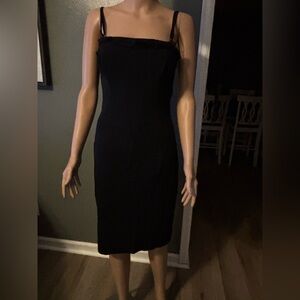 Ralph Lauren Classic Wool Blend Black Strapless Dress